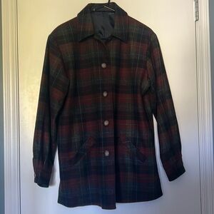 Button Up Plaid Lightweight Lined Vintage Jacket